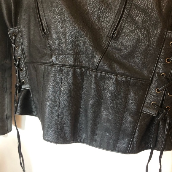 Excelled black genuine leather jacket 8 - Picture 8 of 16